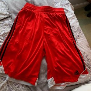 Adidas red basketball shorts